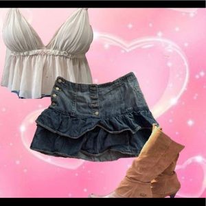 denim mini skirt